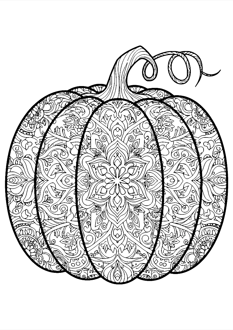 Dibujo De Calabaza Mandala Para Colorear