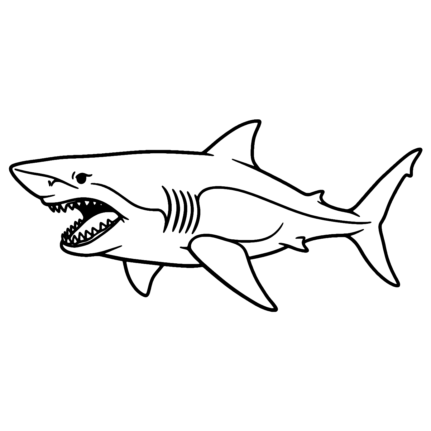 Tubarão Megalodon Para Colorir