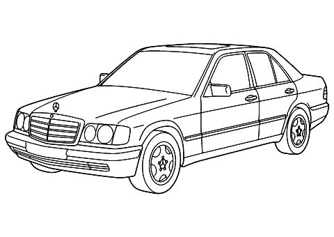 mercedes auto Coloring Page