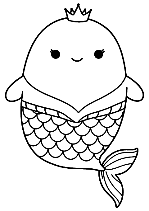 havfrue Squishmallow Coloring Page