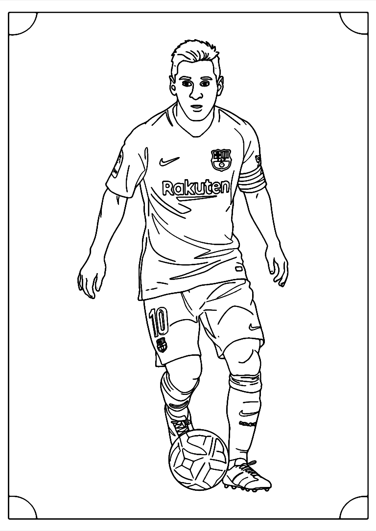 Desenho De Messi Barcelona Para Colorir