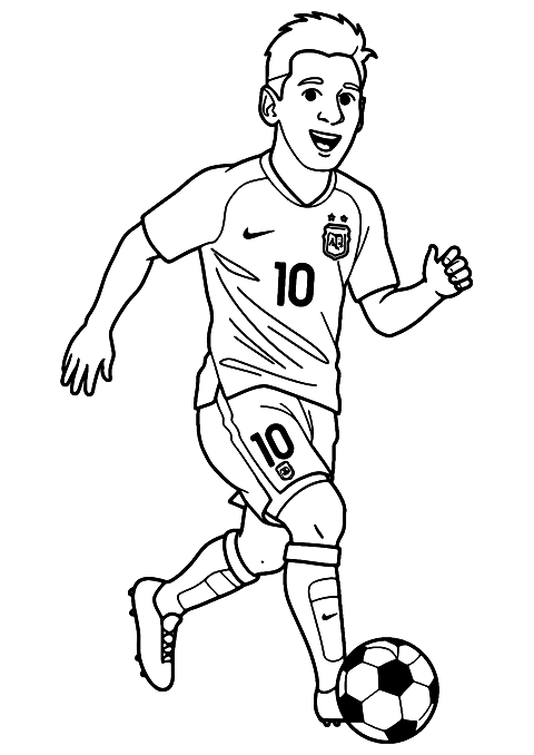 Messi rajzfilm verzió Coloring Page