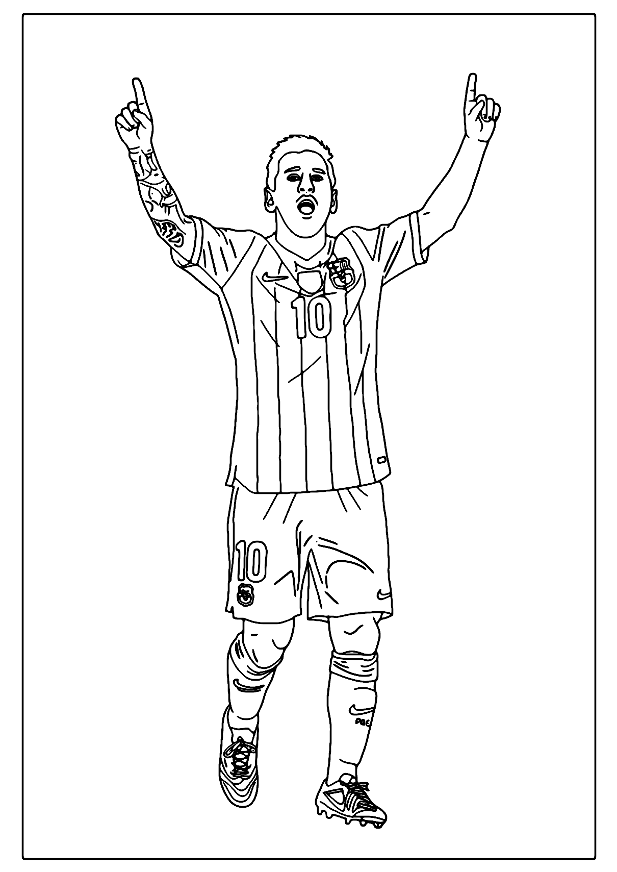 Messi Celebrating Goal Coloring Page