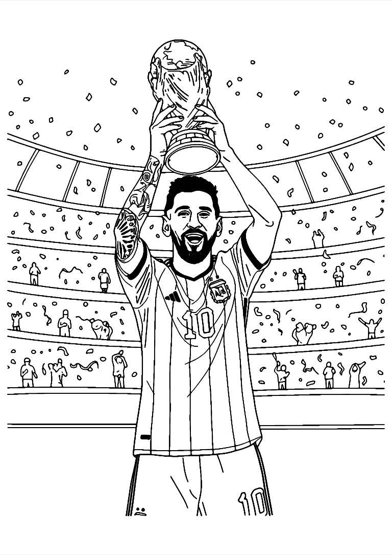 Coloriage Lionel Messi Coupe Du Monde