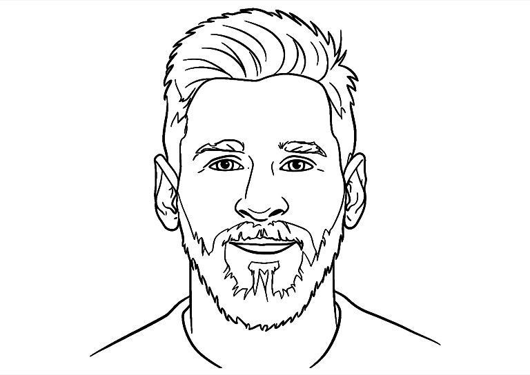 Dibujo De Cara De Messi Para Colorear