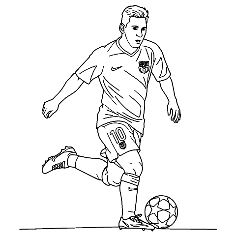 Messi in posa per la punizione Coloring Page