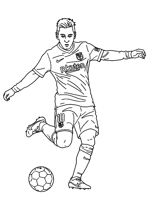 messi calcio Coloring Page