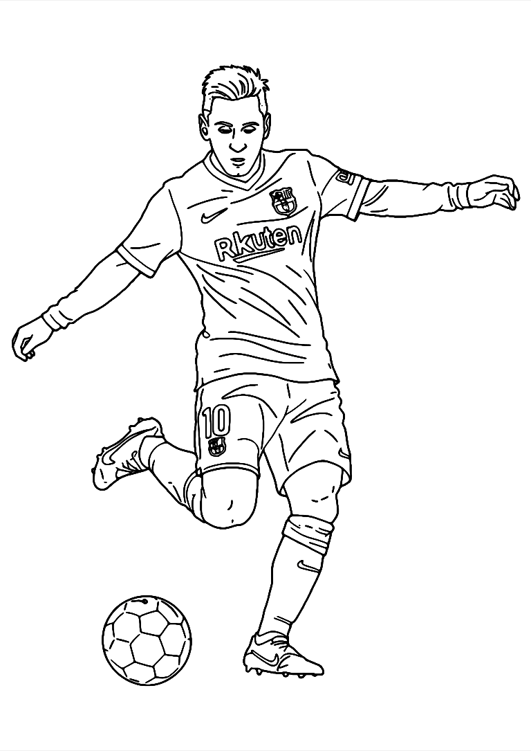 Desenho De Messi Futebol Para Colorir