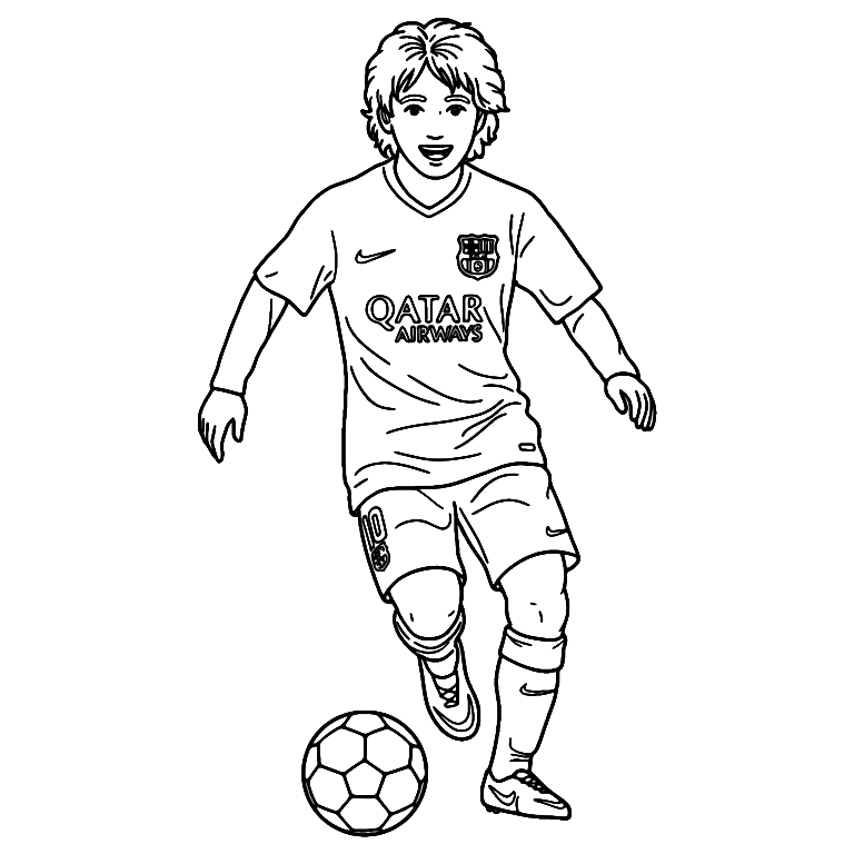 Dibujo De Messi Joven En La Masia Para Colorear