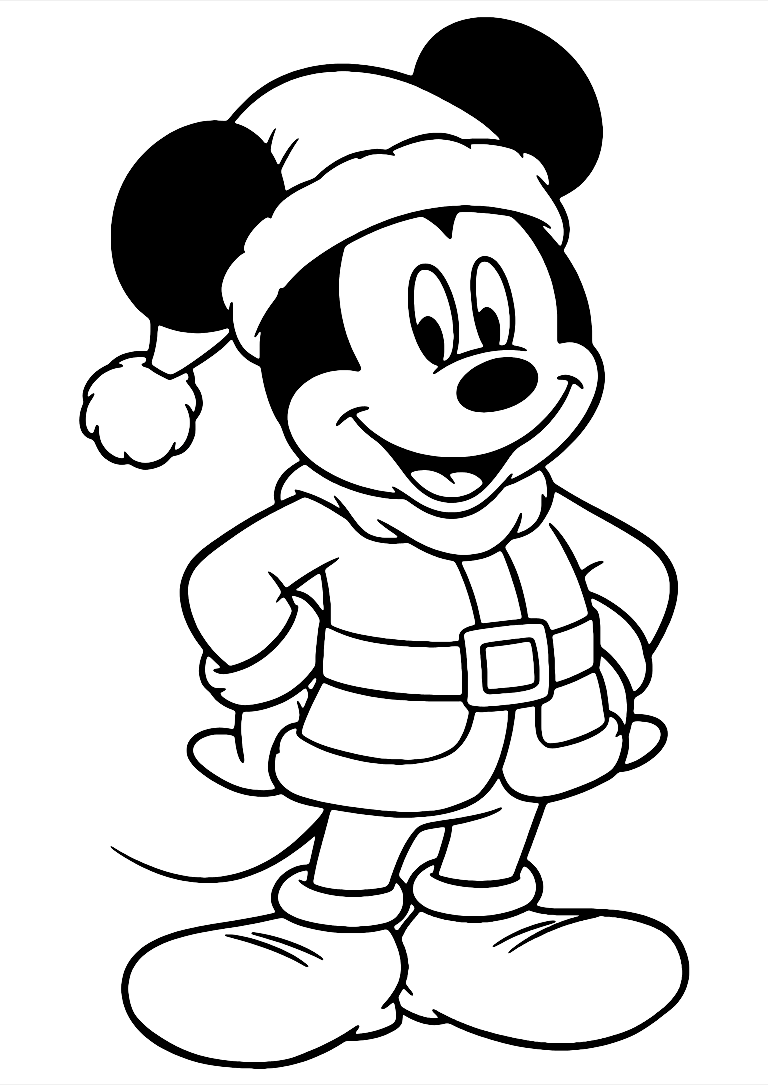 Disegno Da Colorare Di Topolino Babbo Natale