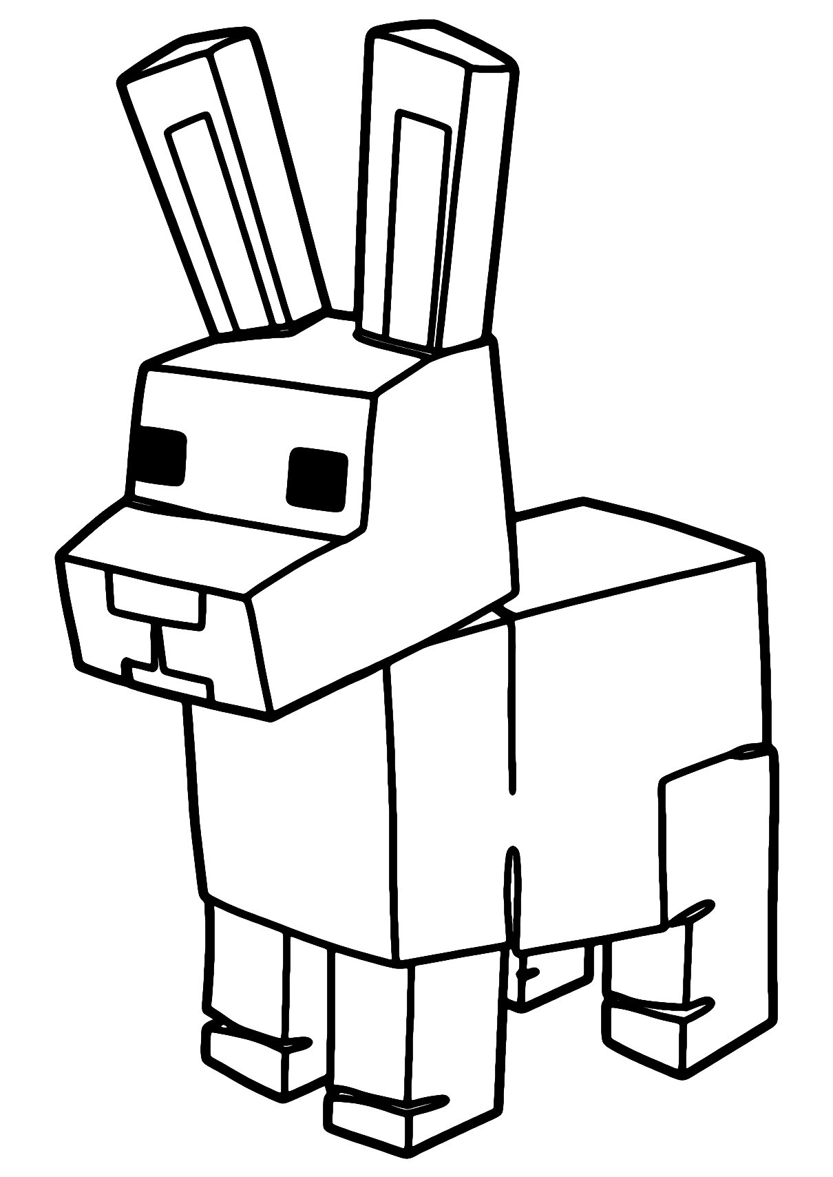 Coelho Minecraft Para Colorir