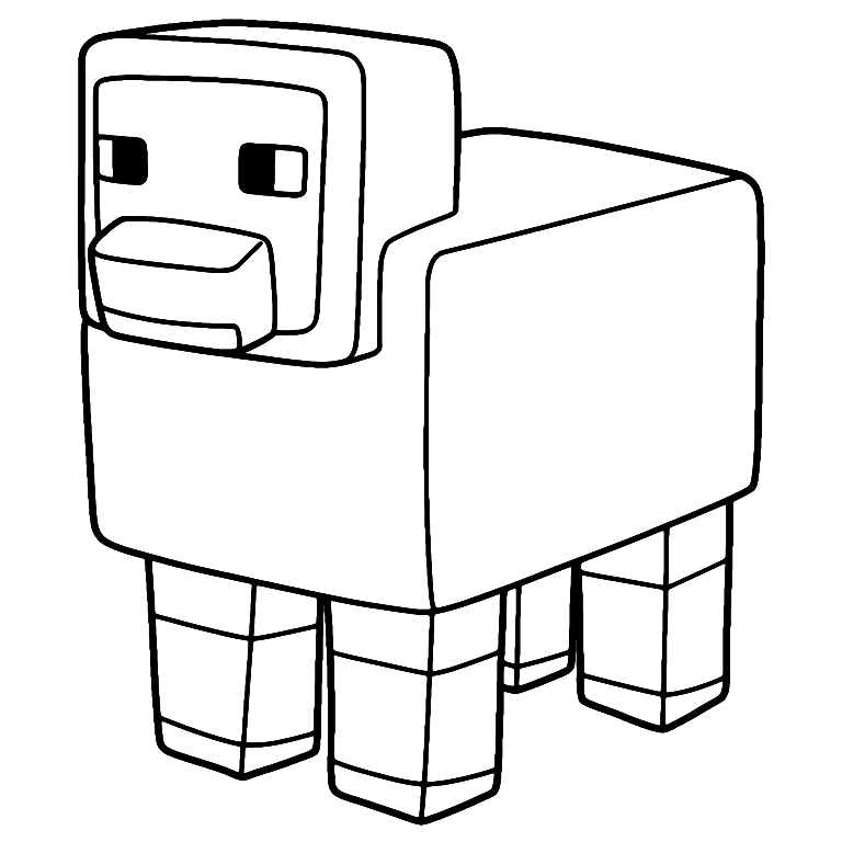 Minecraft Schaap Kleurplaat