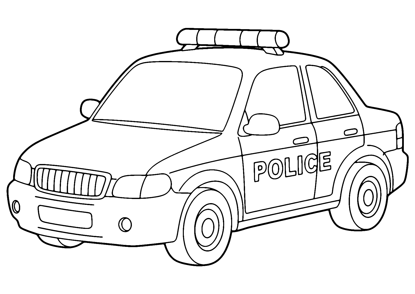 Mini Polizeiauto Ausmalbild