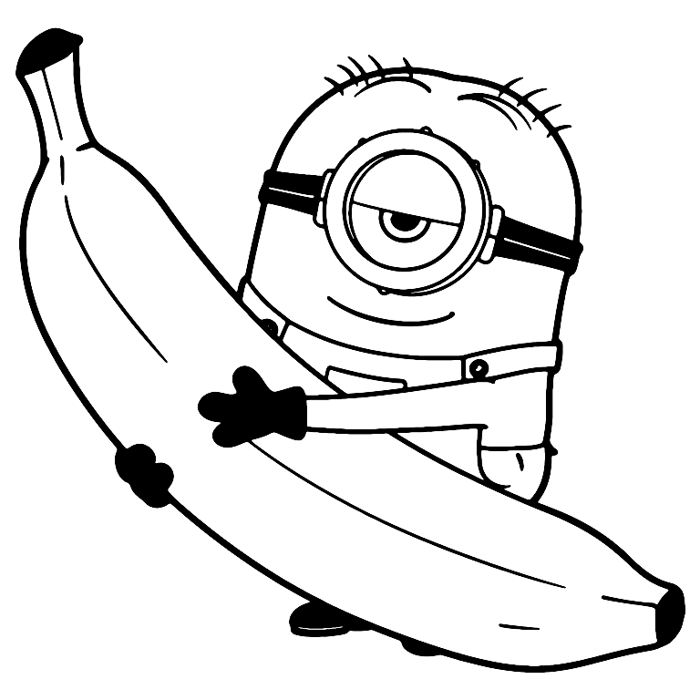 Disegno Da Colorare Di Minion Banana