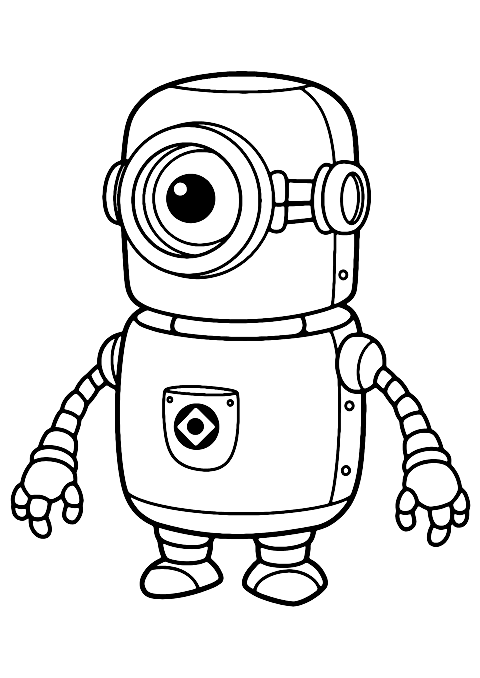 Minyon Robot Coloring Page