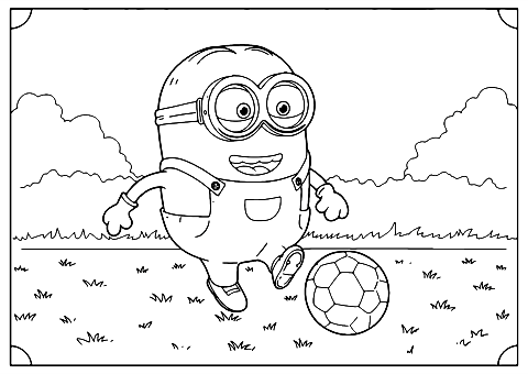 minion fotboll Coloring Page