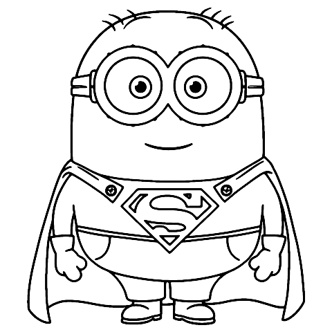 Minyon Superman Coloring Page