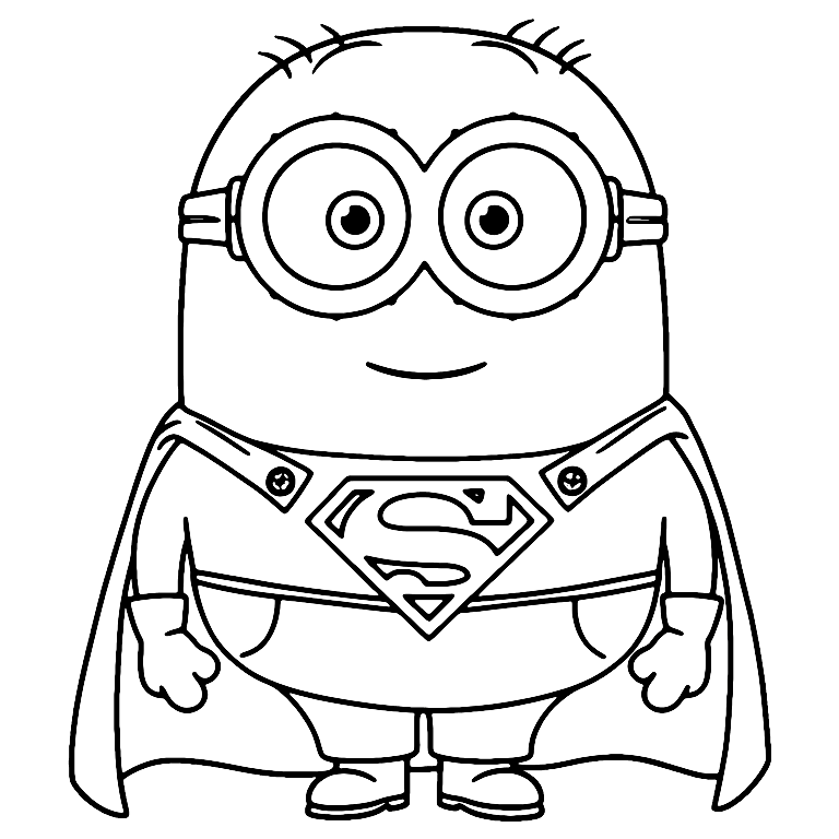 Minion Superman Coloring Page