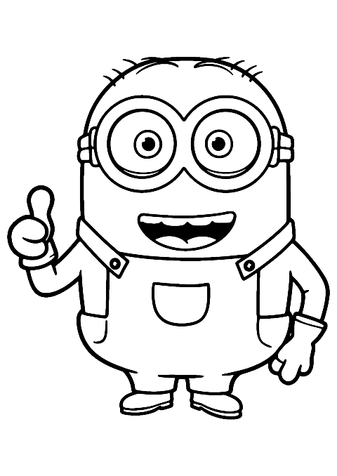 Minion pulgar arriba Coloring Page