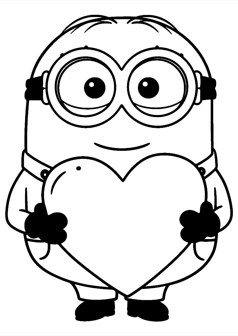 Disegno Da Colorare Di Minion San Valentino