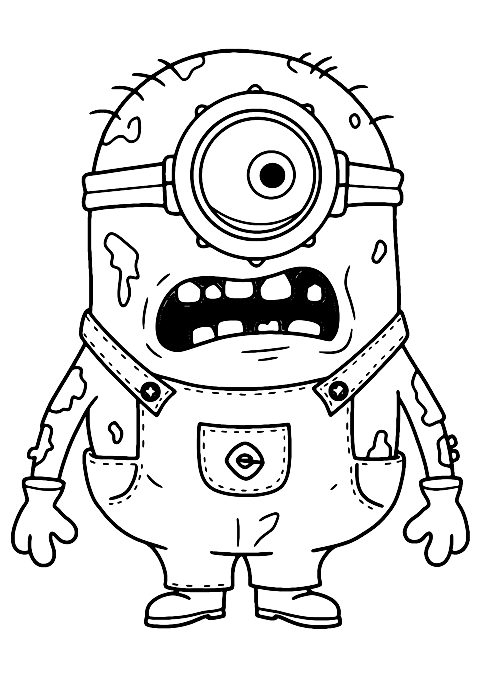 minion zombie Coloring Page