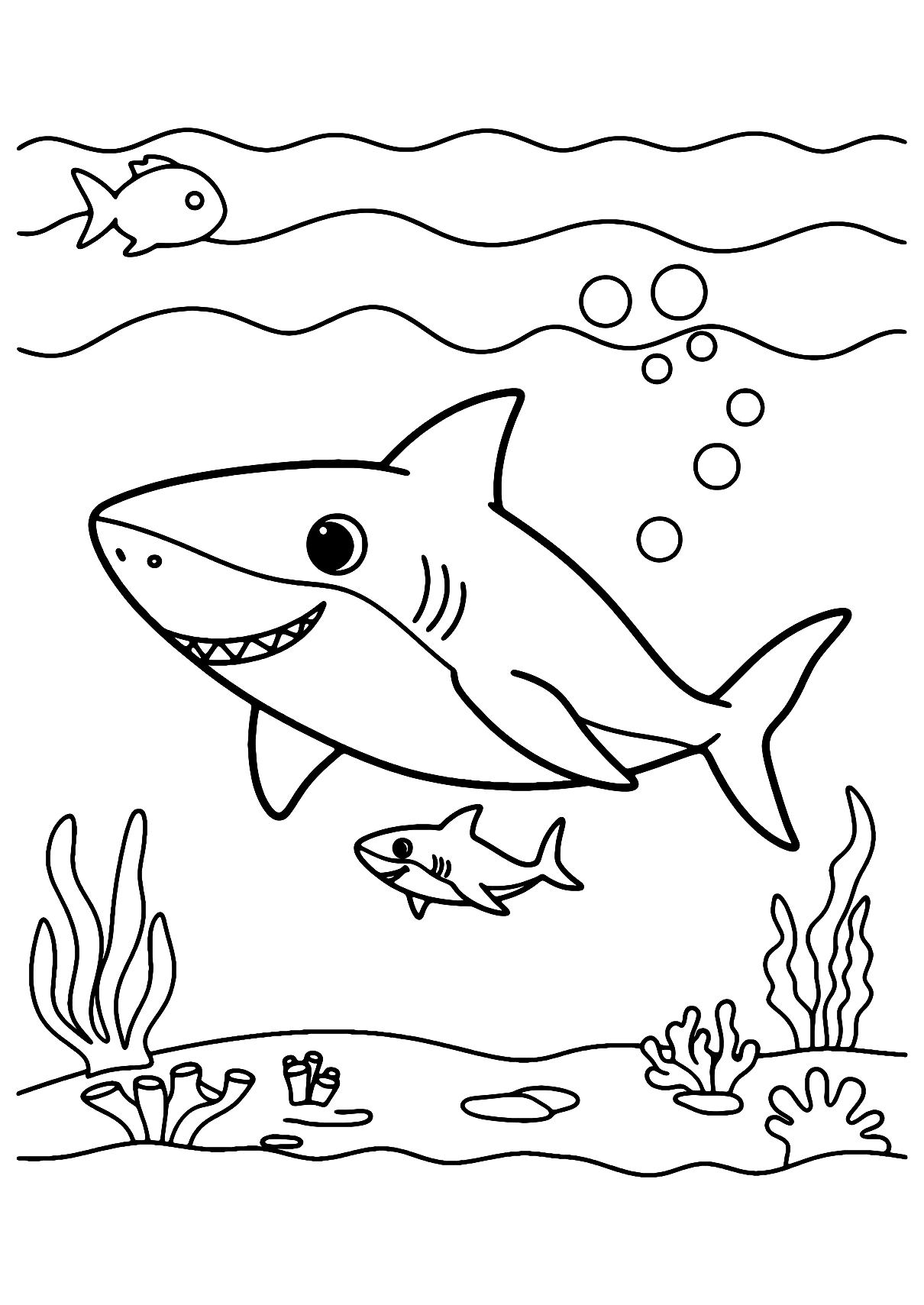 Coloriage Maman Requin