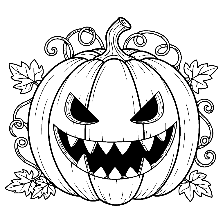 Dibujo De Calabaza Monstruosa Para Colorear