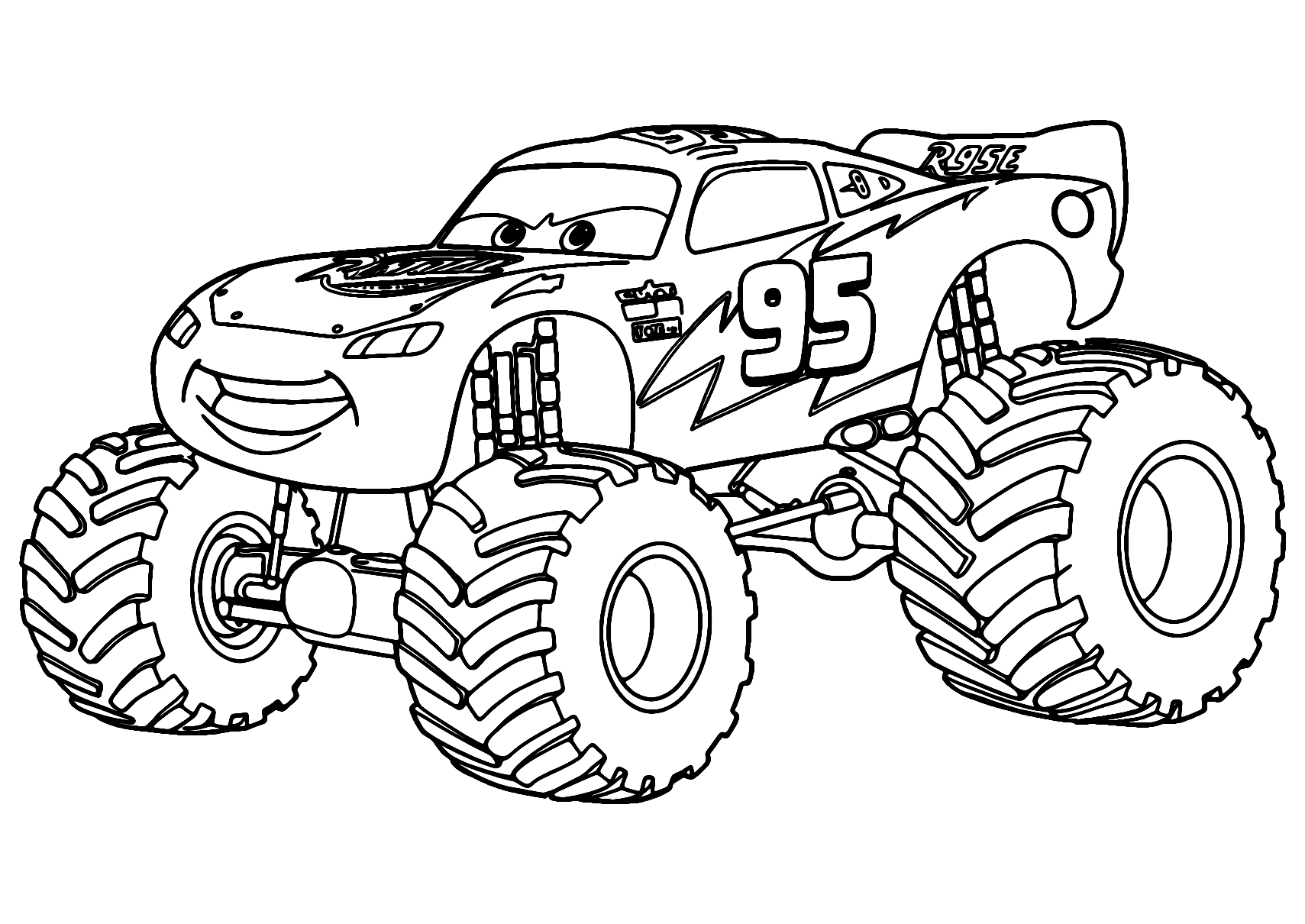 Lightning Mcqueen Monster Truck Coloring Page