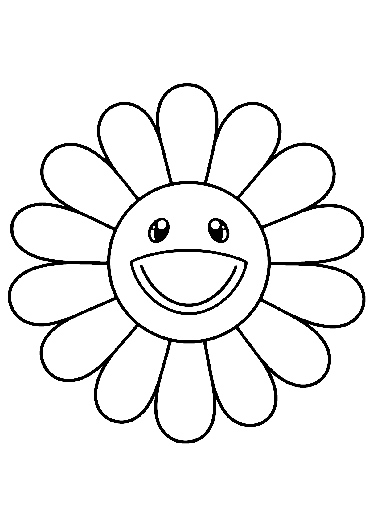 Murakami Flower Coloring Page