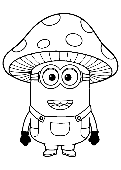 Minionek z Grzybkiem Coloring Page