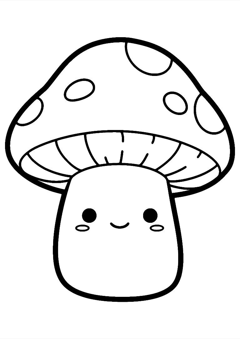 Desenho De Cogumelo Squishmallow Para Colorir