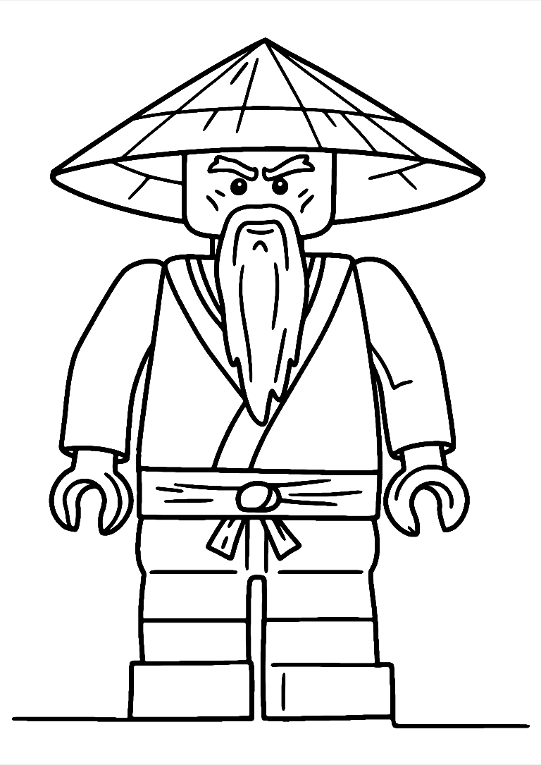 Gambar Mewarnai Ninjago Sensei Wu