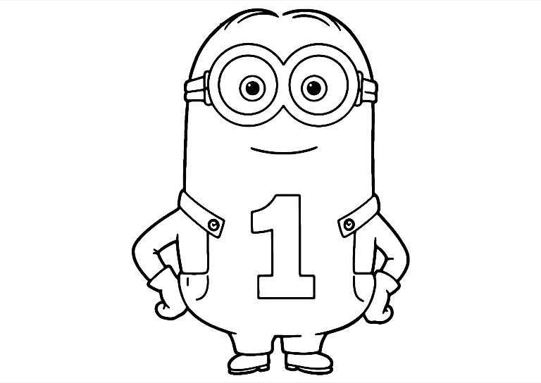 Number One Minion Coloring Page