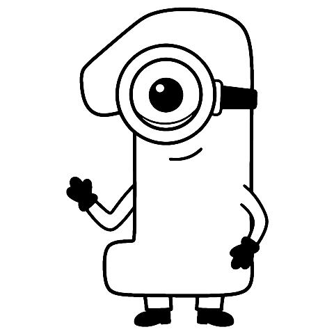 nummer et minion Coloring Page