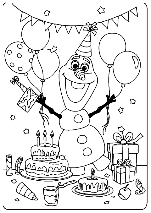 Olafs födelsedagskalas Coloring Page