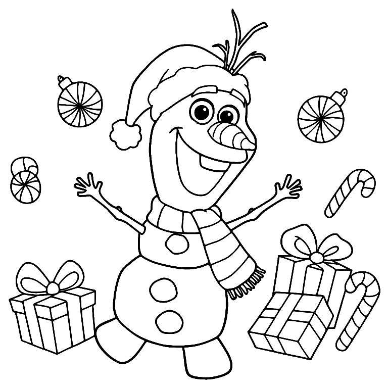 Desenho De Olaf Natal Para Colorir