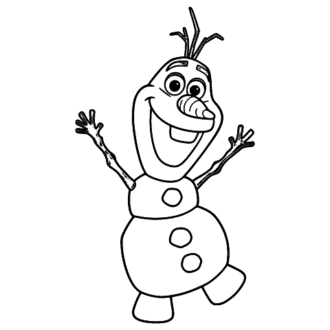 Olaf der vinker med sin hånd Coloring Page