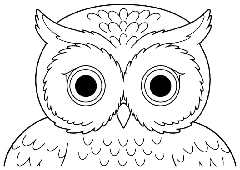 Owl Face Coloring Page