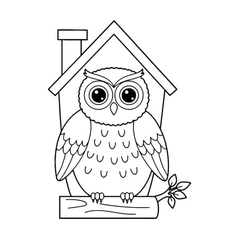 bagoly ház Coloring Page