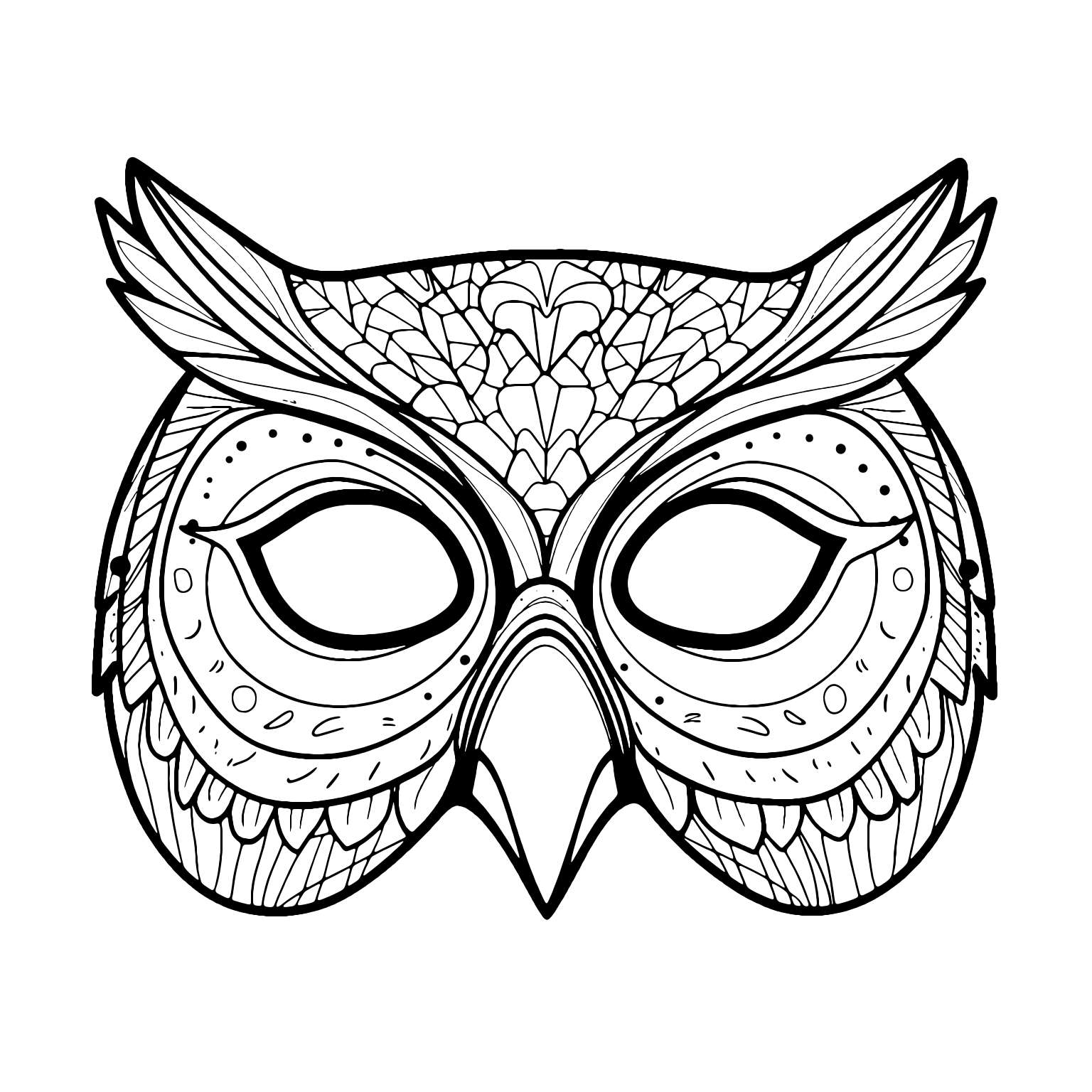 Owl Mask Coloring Page