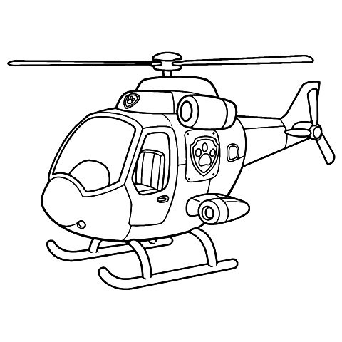 helikopter patroli paw Coloring Page