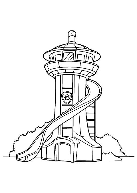 paw patrol house Coloring Page