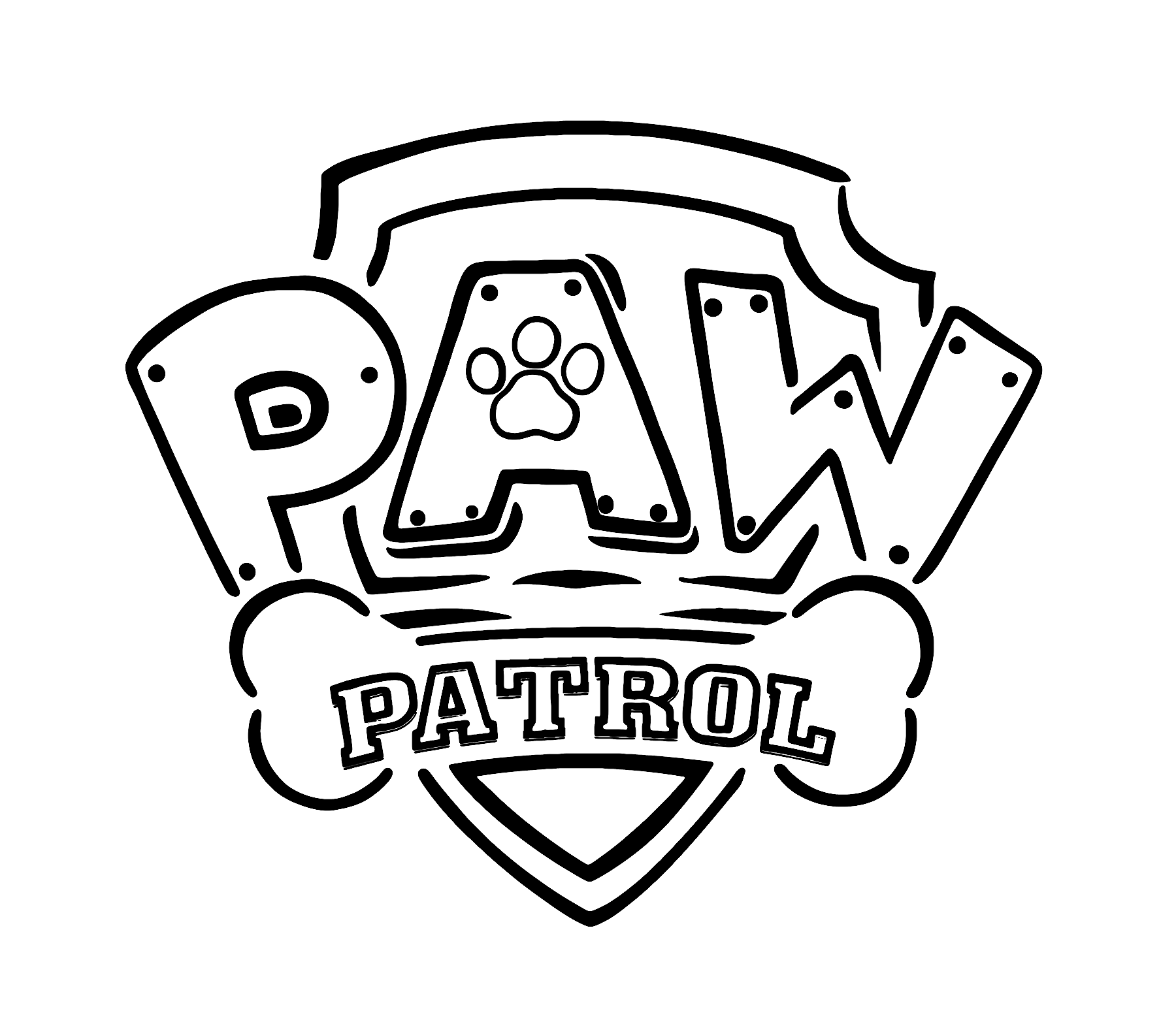 Gambar Mewarnai Logo Paw Patrol