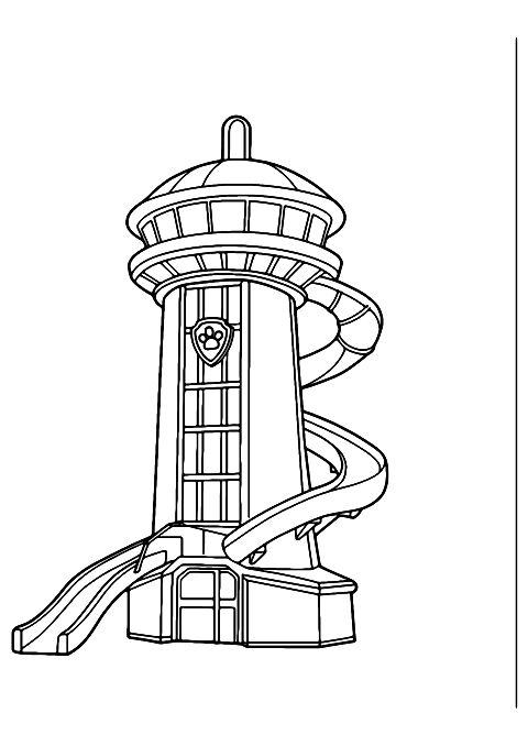 paw patrol tower Coloring Page