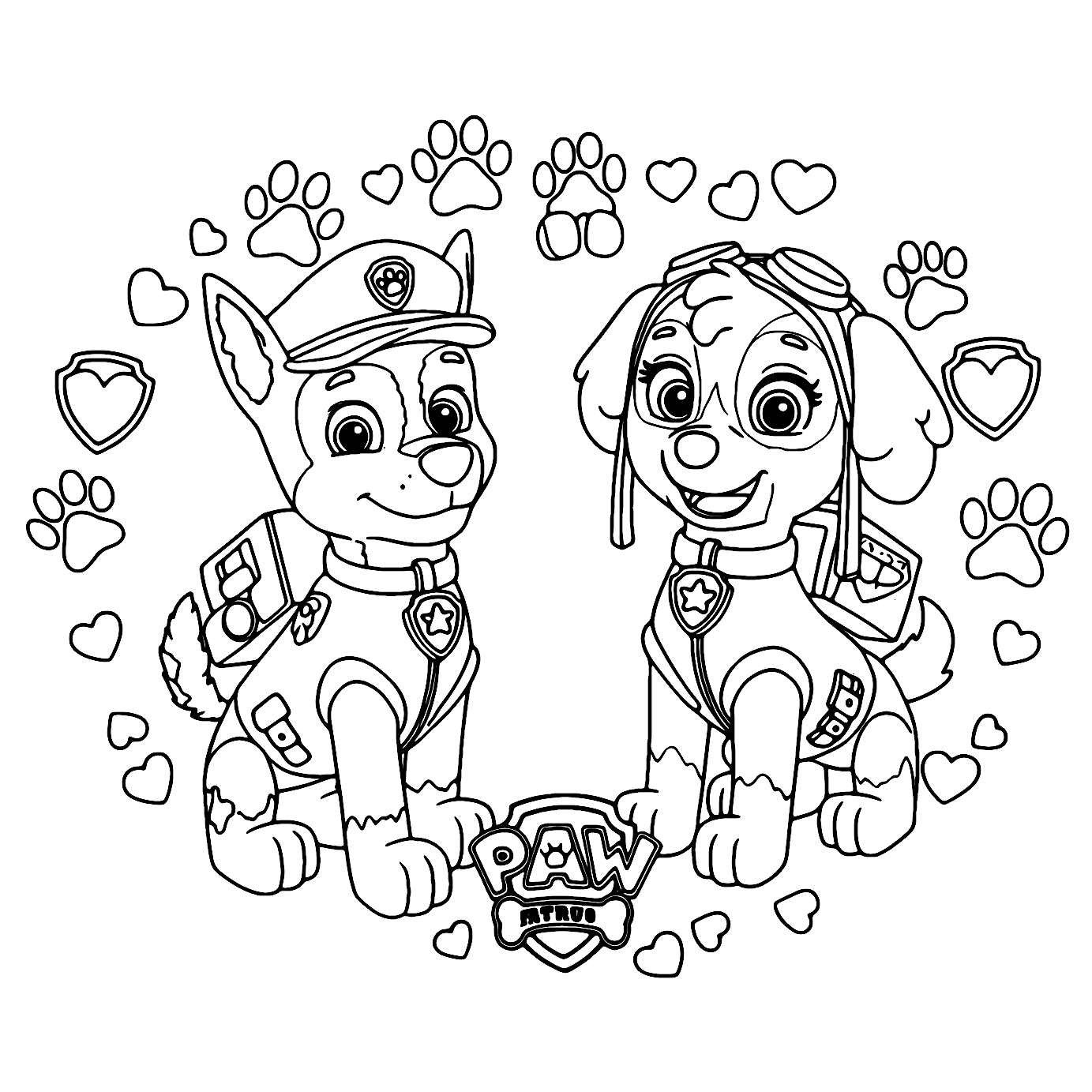 Paw Patrol Valentijn Kleurplaat