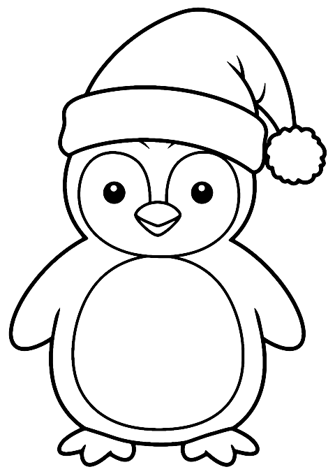 penguin with santa hat