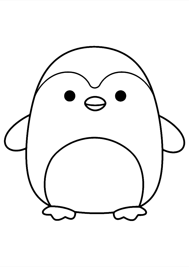 Penguin Squishmallow Coloring Page