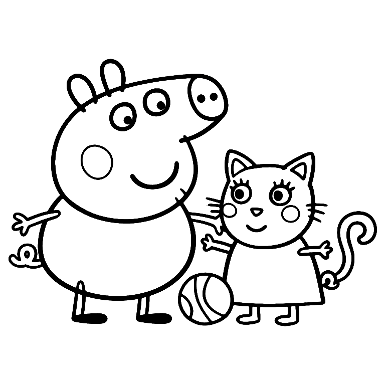 Peppa Pig Candy Cat Coloring Page