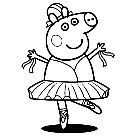 peppa pig balerina Coloring Page