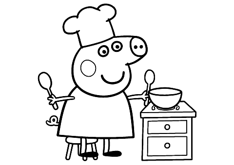 peppa pig in the kitchen